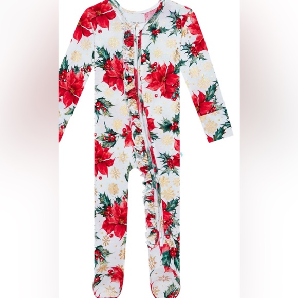 🆕 Posh Peanut Emilia Ruffle Fitted Footie Pajamas